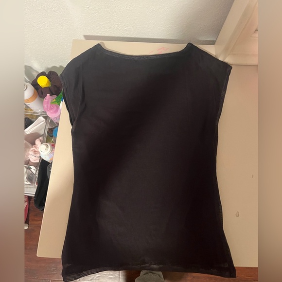 Motel Rocks Nova Mesh Navy Flower Top - Picture 3 of 4